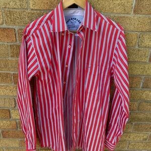 Paul & Shark Yaughting Club Striped Dress Shirt Red